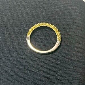 LAGOS stackable Caviar ring- 18k gold and sterling silver sz. 8